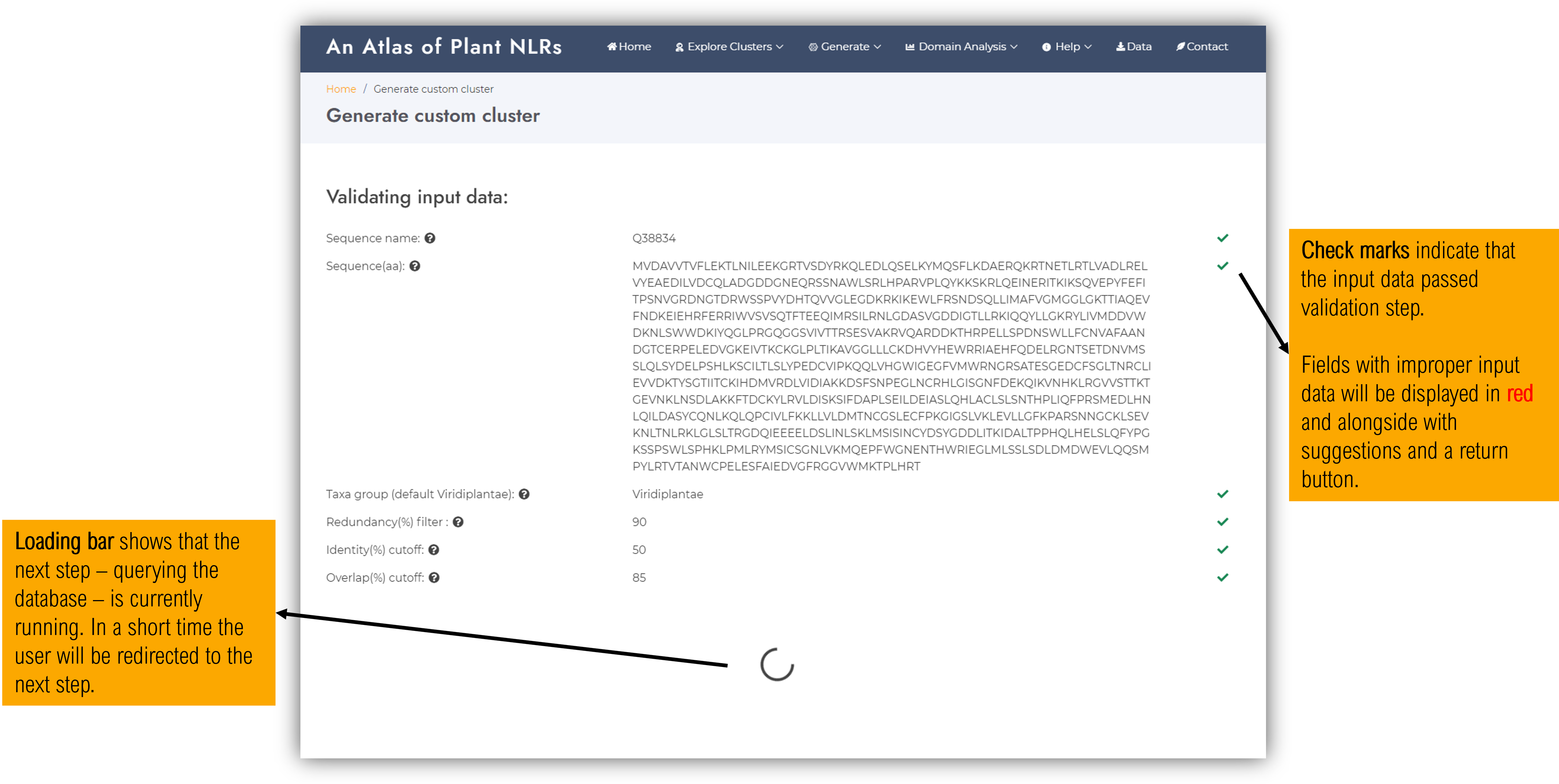 Generate cluster - input form